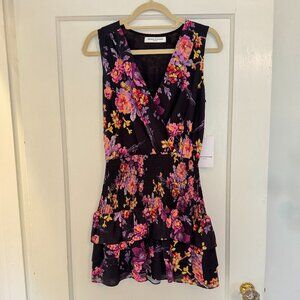 Amanda Uprichard Floral Print Ruffle Dress - Size Small